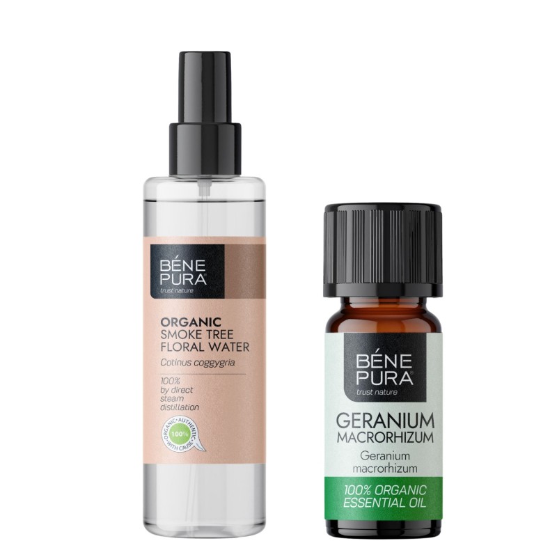 Bio Rookboom water en Bio Geranium Etherische olie