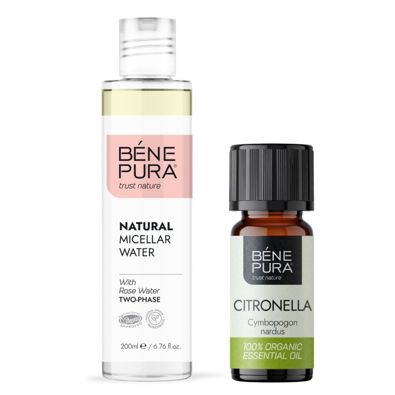 Tweefasen Micellair Water en Bio Citronella Etherische olie - Productenvergelijking
