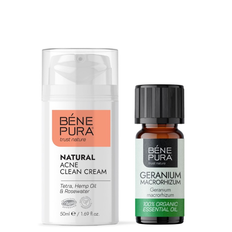 Anti-Acne Gezichtscrème en Bio Geranium Etherische olie