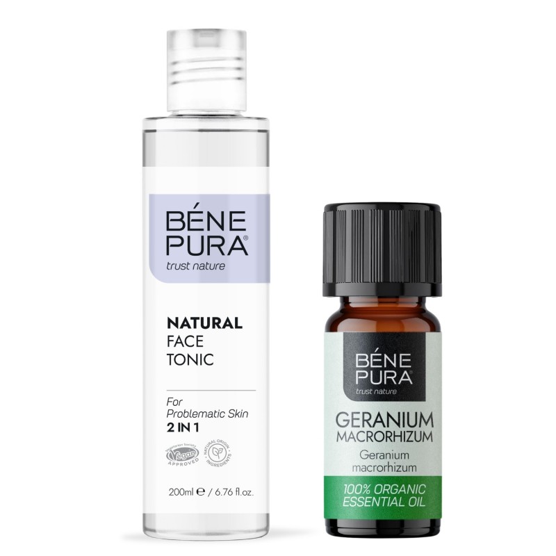Gezichtstonic voor een Problematische Huid en Bio Geranium Etherische olie