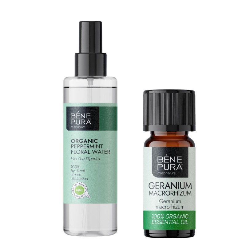 Bio Muntwater en Bio Geranium Etherische olie