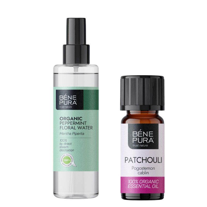 Bio Muntwater en Bio Patchouli Etherische olie - GMC