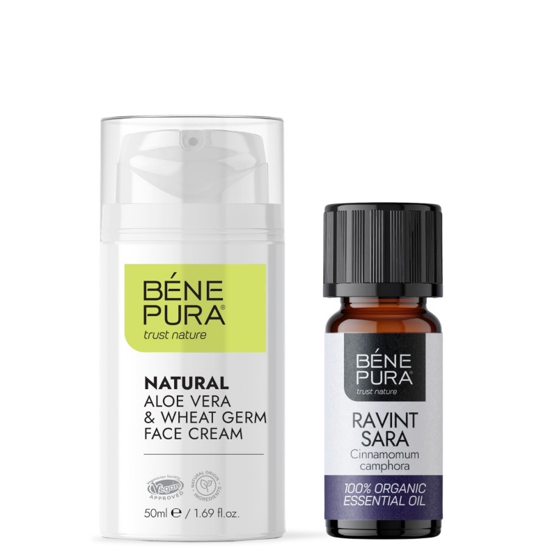 Aloë Vera Gezichtscrème en Bio Ravintsara Etherische olie - GMC