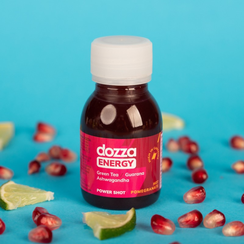 6x Pack DOZZA Energy Hot Pomegranate Energieshot - 60ml - Benepura.nl 6x Pack DOZZA Energy Hot Pomegranate Energieshot - 60ml