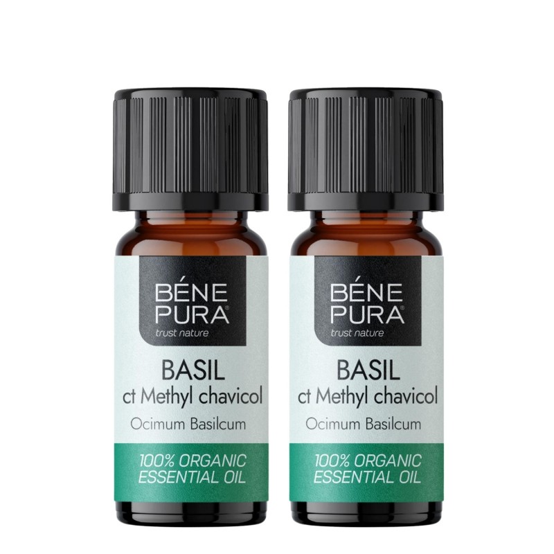 2x Bio Basilicum Etherische olie - 5ml - Sets