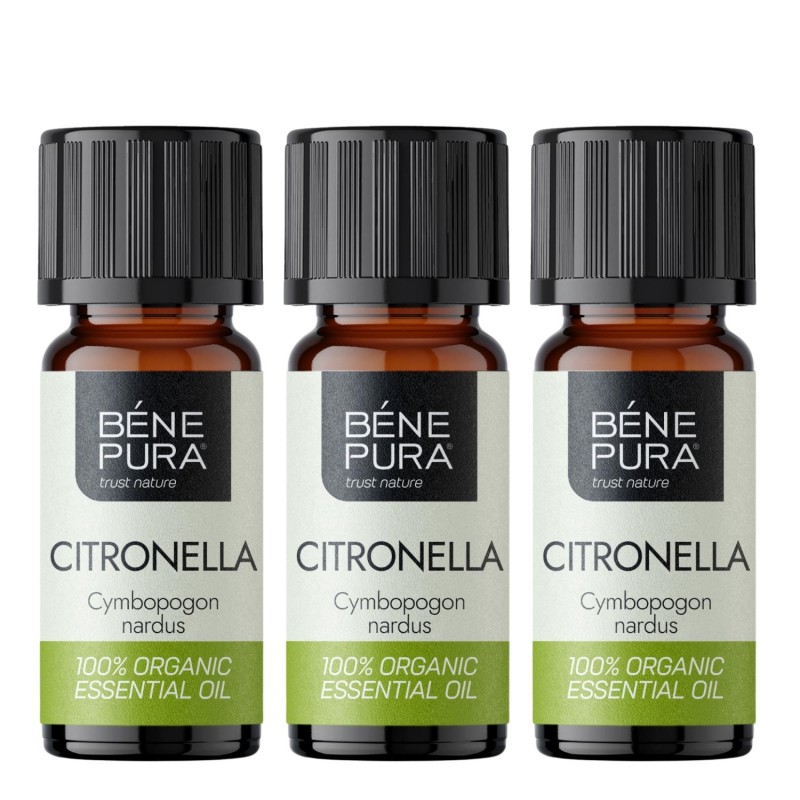 3x Bio Citronella Etherische olie - 10ml - Sets