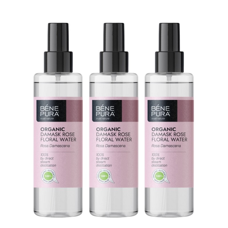 3x Bio Rozenwater van Rosa Damascena - 250ml - Natuurlijke cosmetica