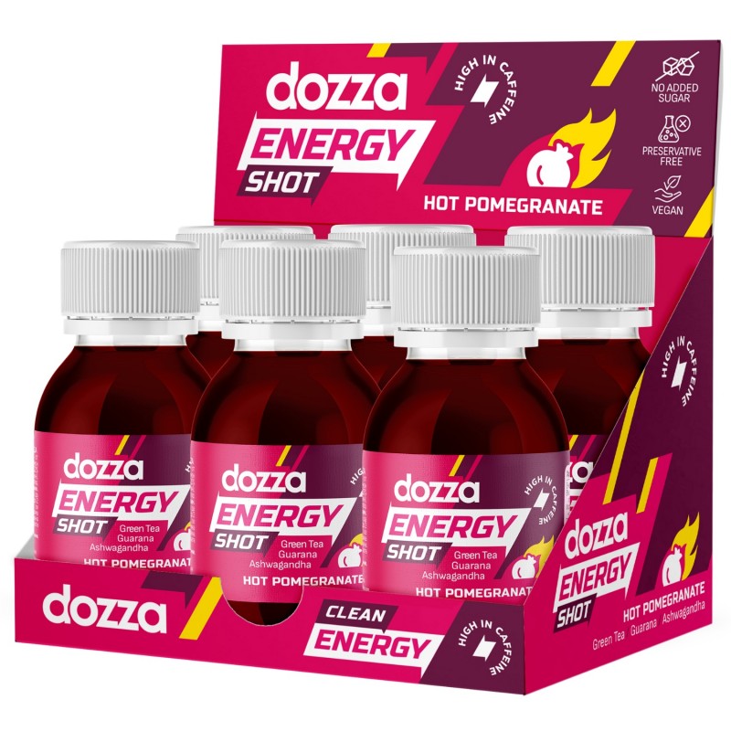6x Pack DOZZA Energy Hot Pomegranate Energieshot - 60ml - Productenvergelijking