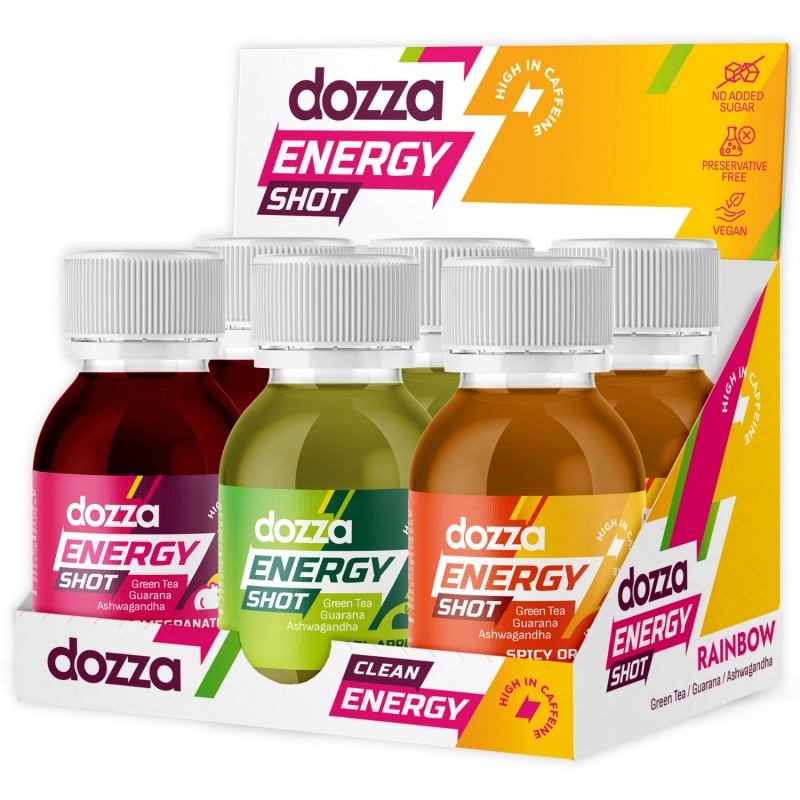 6x Pack DOZZA Energy Rainbow Pack Energieshots - 60ml - Productenvergelijking