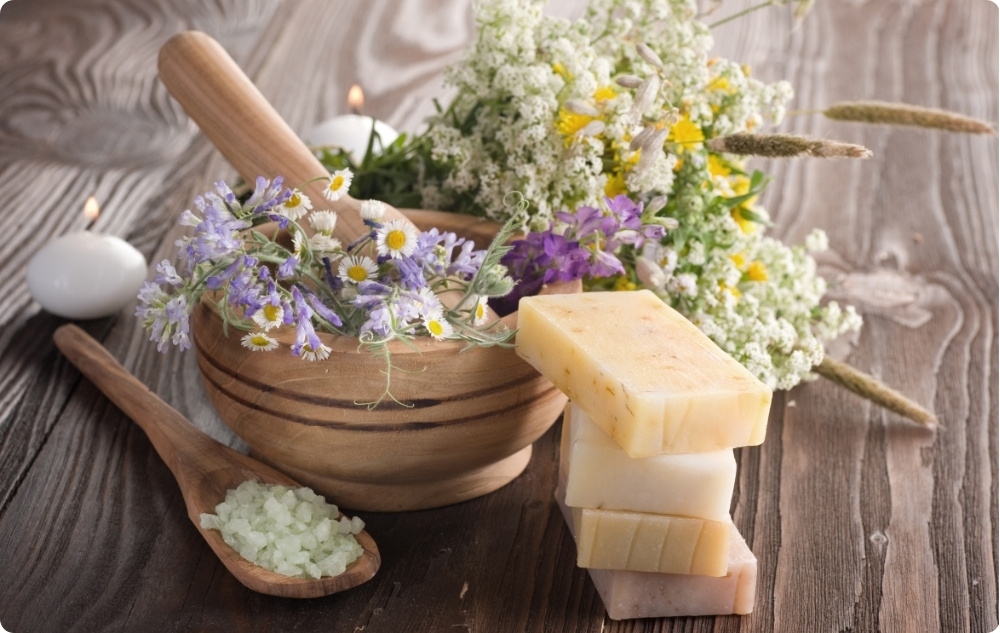 Als kruidenbad bij huid- en hoofdhuidspanning